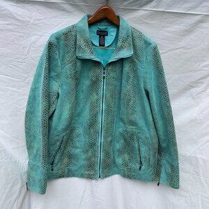 90’s Dialogue Snake Skin blue Jacket Size 2XL